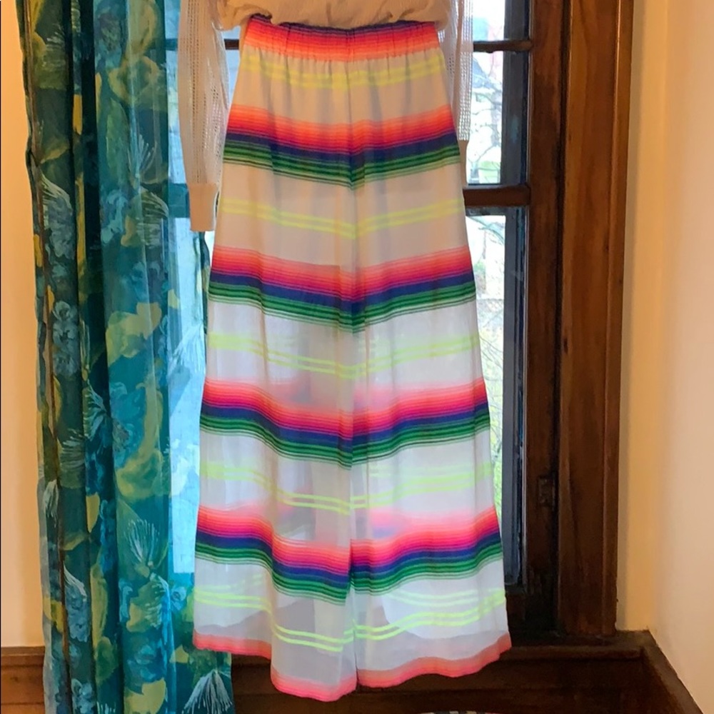 MARA HOFFMAN Swim Rainbow Stripe Wide Pants Large - Picture 3 of 5